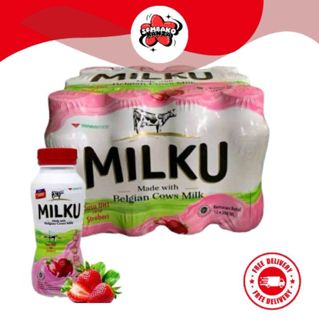 

Milku Susu UHT Belgin Strawberry 200ml | Kanza Groceries