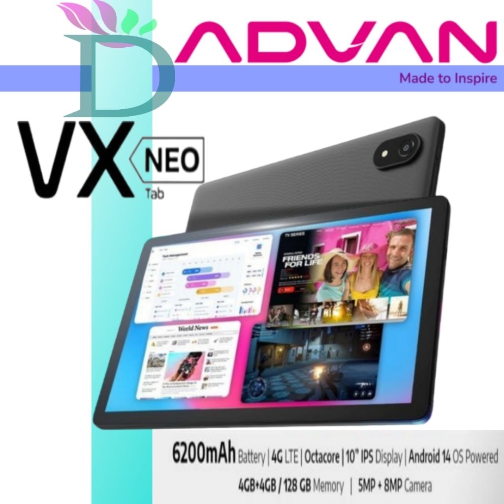 Advan Tab VX Neo 4/128  | Advan Tab A10 4/64 (WiFi Only) | Garansi Resmi Advan Indonesia