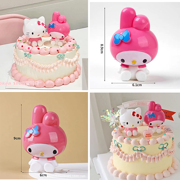 Hiasan Kue My Melody | Topper Cake Ulang Tahun Anak Karakter Mainan 3D Lucu