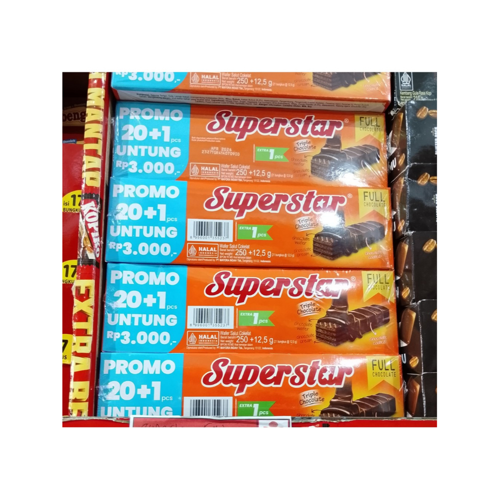

Superstar Wafer Triple Chocolate 1 Box ISI 20pcs