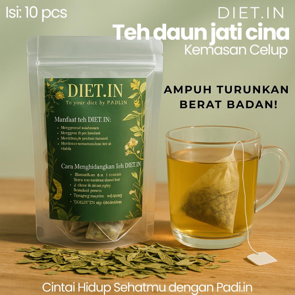 

Teh Daun Jati Cina DIET.IN, Kemasan Baru (celup) - 6 Sachet, Detoks & Penurunan Berat Badan (diet)