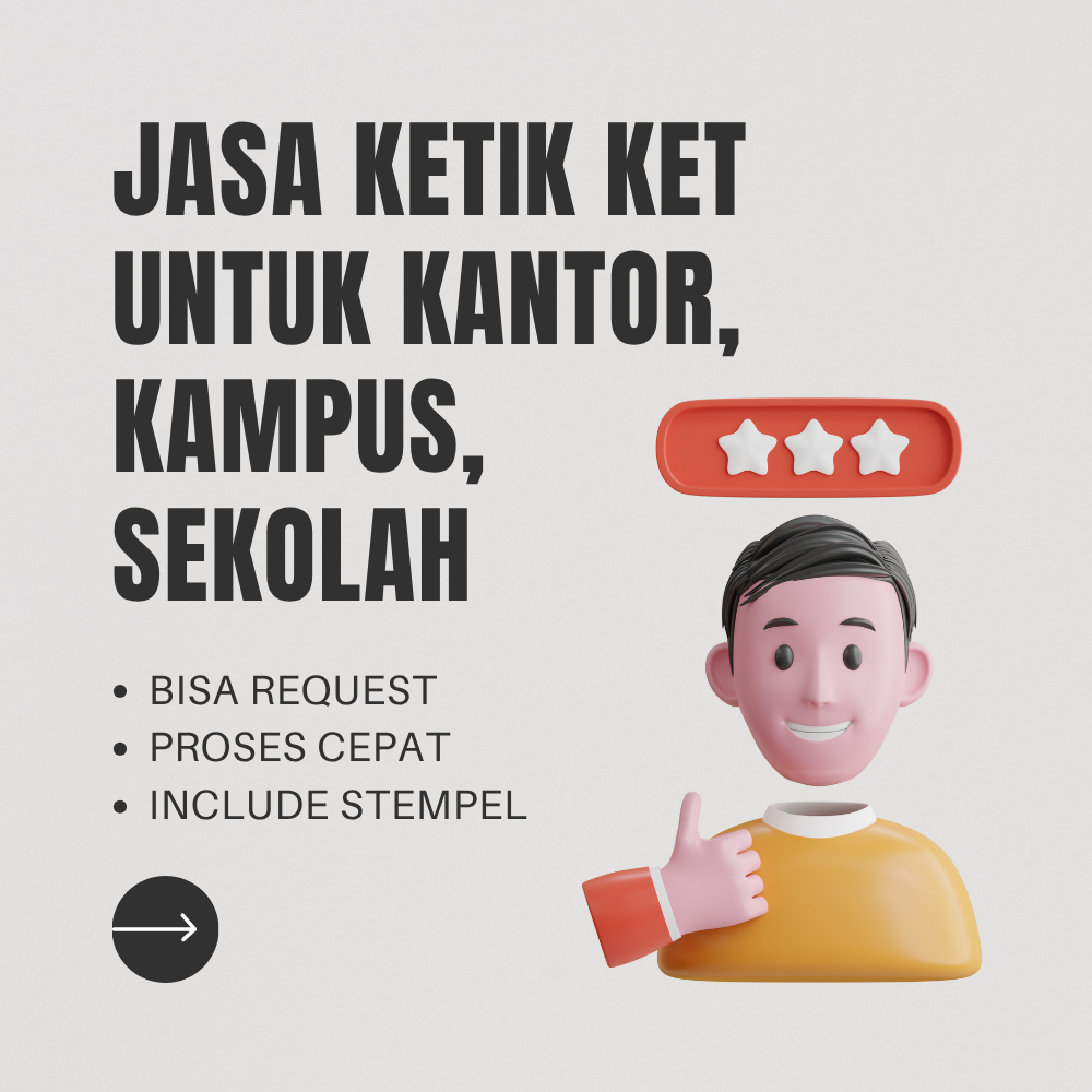 

Jasa Ketik Ket Tidak Masuk Kerja , Sekolah, Kuliah (Bisa Request)
