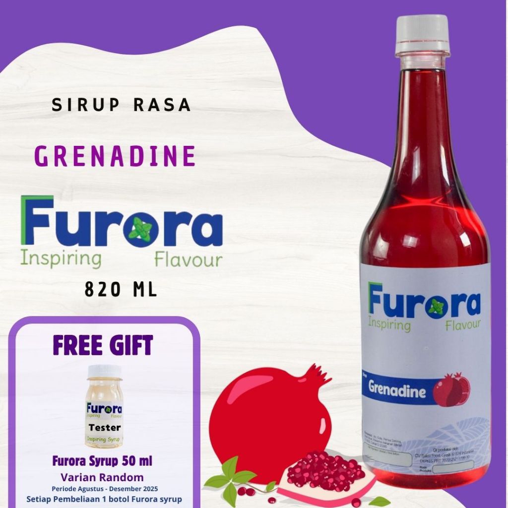 

Sirup Grenadine 820 ml - Furora Syrup l Sirup Cafe