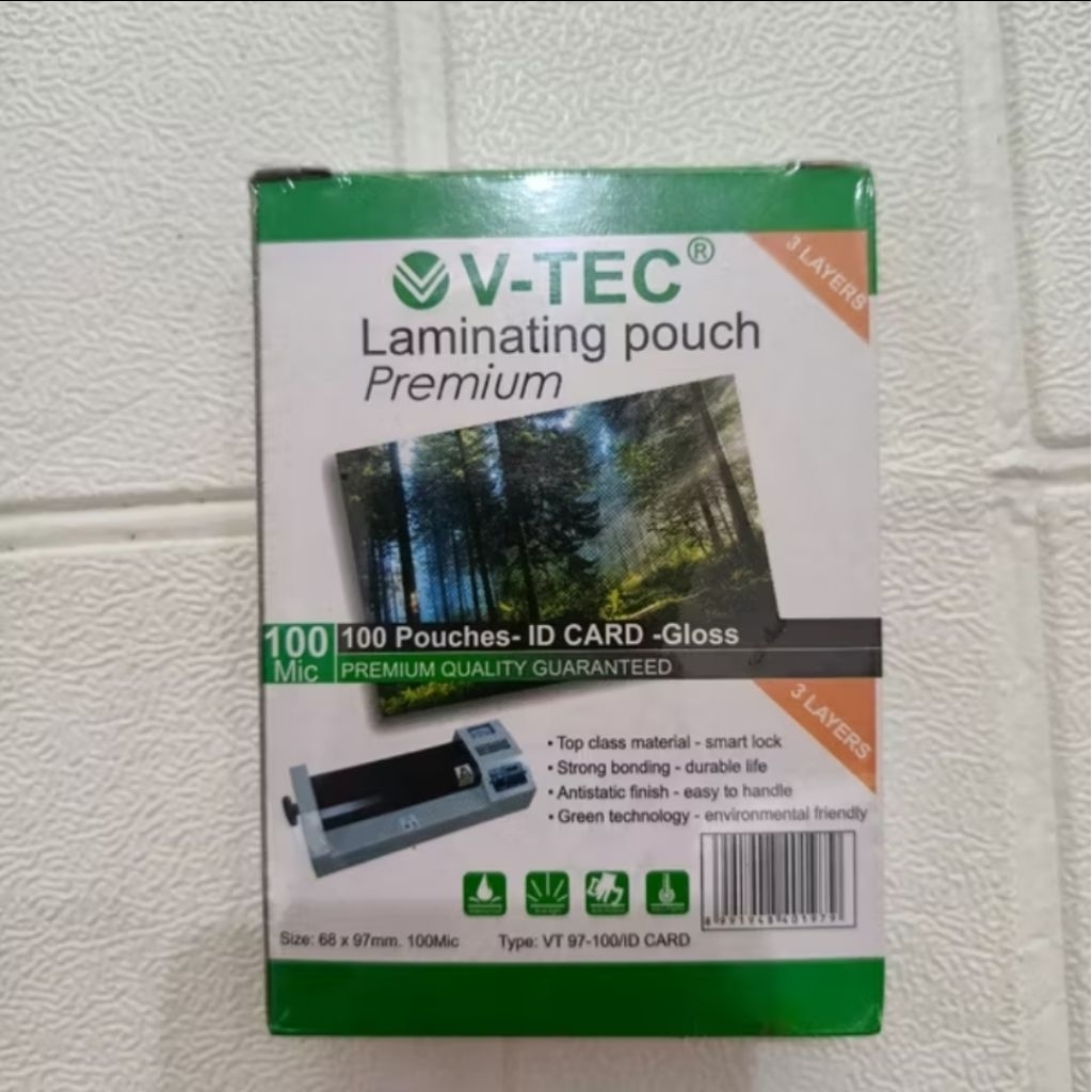

Plastik Laminating KTP 100micron V-Tec 97x69mm