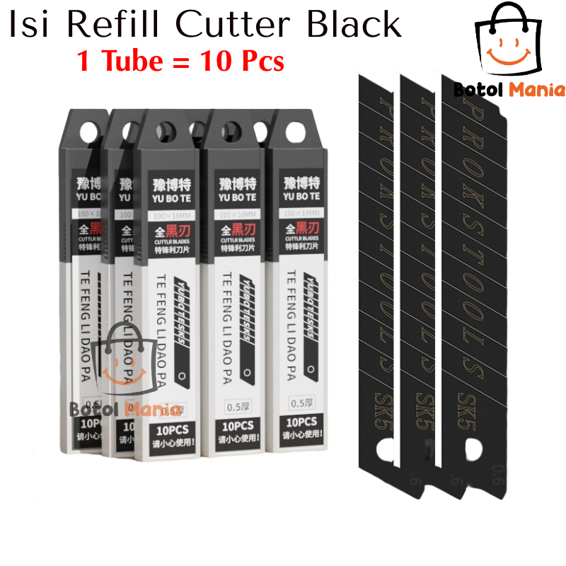 

BM - A17 Isi Refill Cutter Stainless Steel Ukuran Besar 18mm 1 Tube Isi 10 Mata Pisau | Isi Kater | Utility Knife Blades