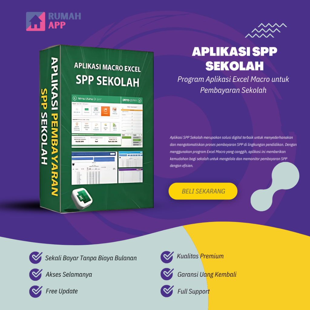 APLIKASI SPP SEKOLAH - Program Aplikasi Excel Macro untuk Pembayaran Sekolah (SPP)