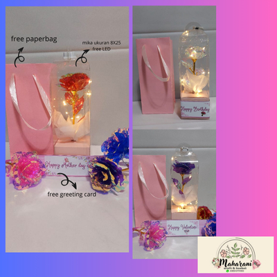 Buket Bunga Mika dengan Lampu LED || Bunga Mika LED || MIca Flower Bouquet With LED Lights