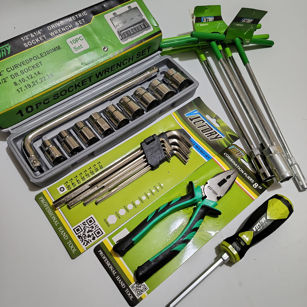 PAKET 5 SET VICTORY kunci shock set lengkap 10 Pcs + Kunci T Set 5 Pcs Komplit + kunci l set lengkap