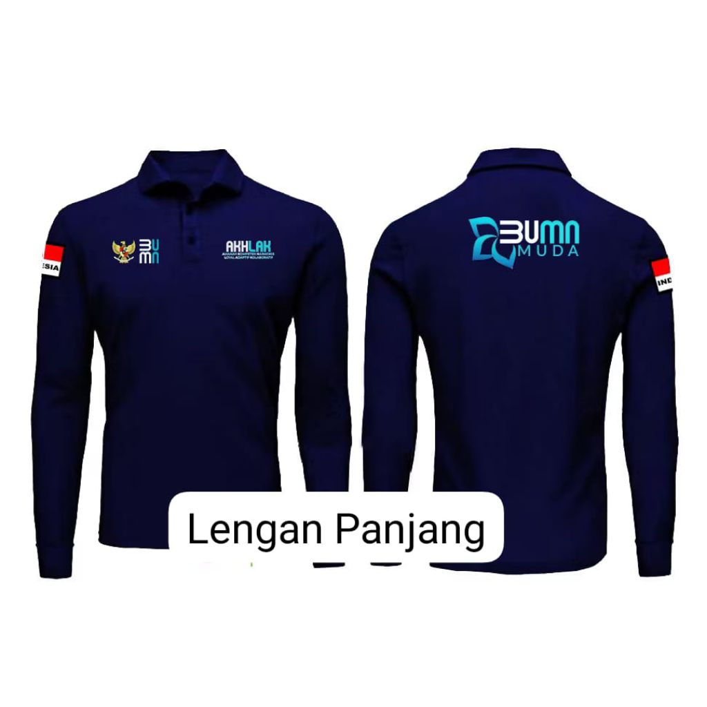 KAOS T-SHIRTS KERAH MODEL POLO AKHLAK BUMN MUDA PRIA-WANITA