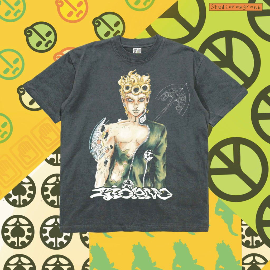 GIORNO GIOVANA - JOJO BIZARE ADVENTURE BOOTLEG - DARK GREY TSHIRT