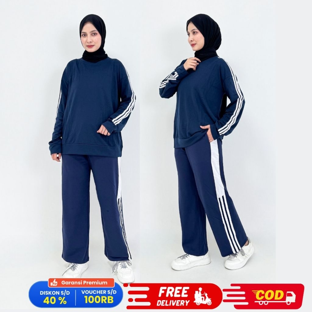 Setelan Olahraga Kulot Panjang Lezahrasignature Joanita Set Trainng Sporty