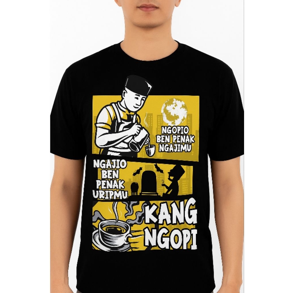 Kaos Distro Premium Santri | Kaos Kata kata islam | Kaos KANG NGOPI | Kaoa Distro Murah