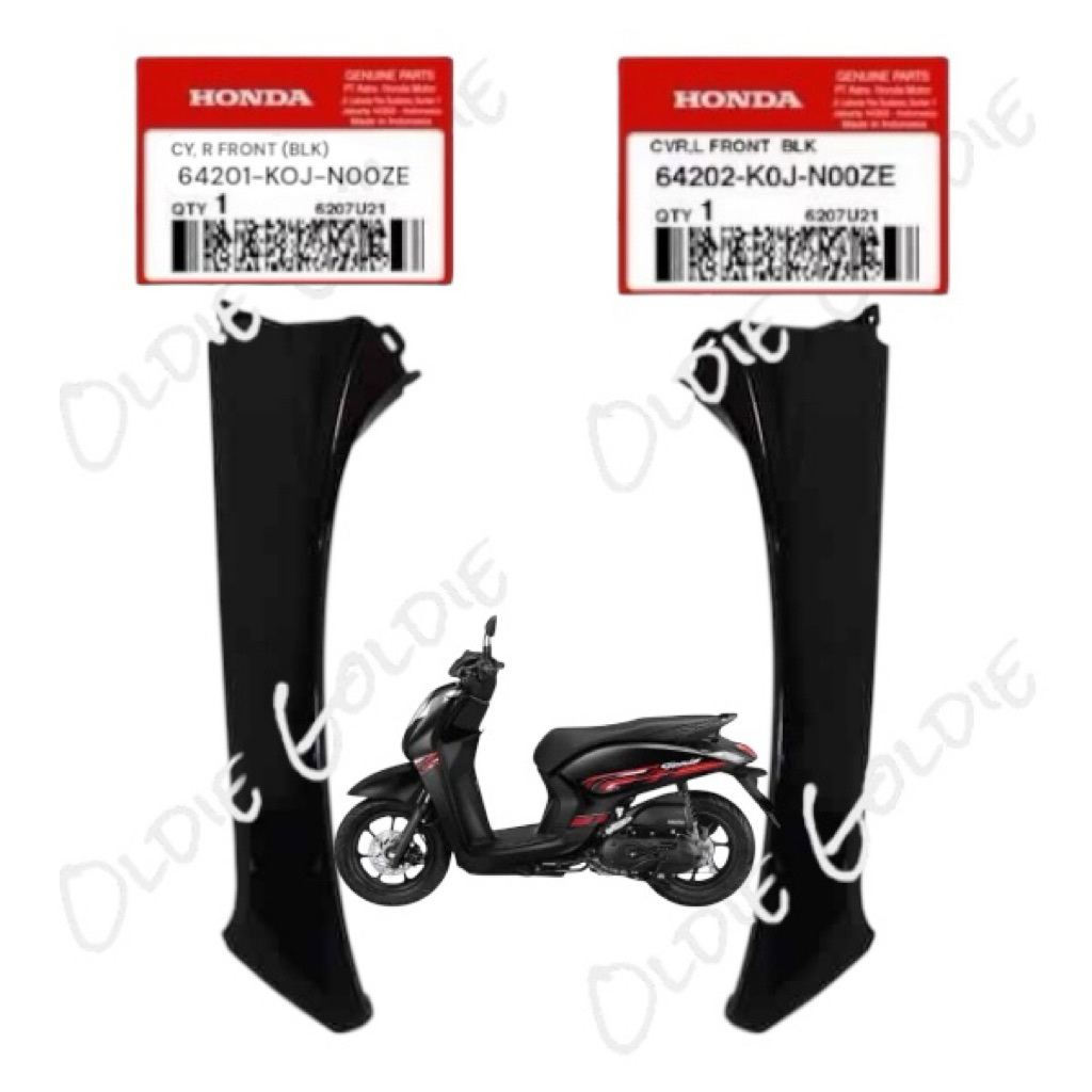 64201-K0J-N00ZE 64202-K0J-N00ZE Cover Sayap Kanan atau Kiri Genio Hitam Glossy Kilap AHM