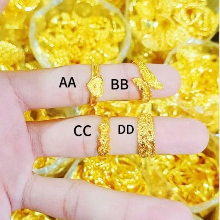 CINCIN DUBAI CINCIN KOIN ASLI PERHIASAN WANITA DEWASA