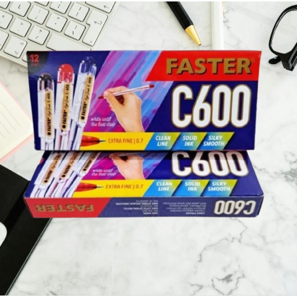 

(12 Pcs) Pen Faster C600/F6 Hitam original