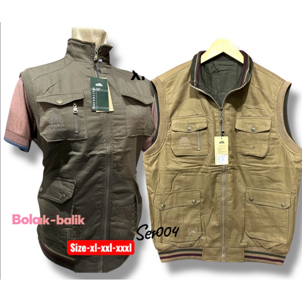 JAKET ROMPI IMPORR JEEP 2205 KATUN PRIA STANDAR JUMBO /ROMPI IMPORTT JEEPP PRIA BOLAK-BALIK-xl-xxl-x