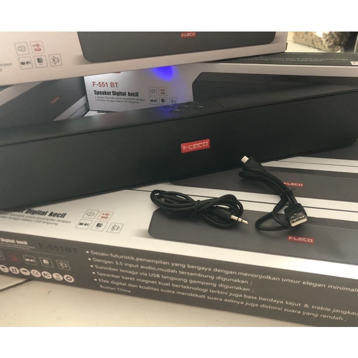 SPEAKER BLUETOOTH SOUNDBAR HIFI SPEAKER DIGITAL KECIL FLECO F-551 BT ORIGINAL NGEBASS