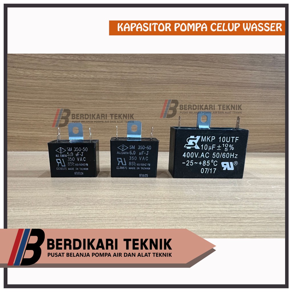 Kapasitor Capasitor Pompa Air Pompa Celup Kotak WD80E WD 80E WD 80 E WD-80E WD101E WD 101E WD 101 E 