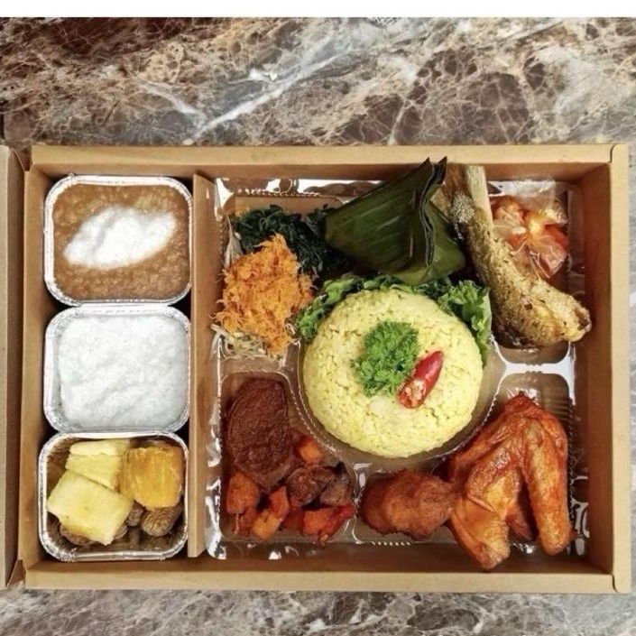 Box Hampers Nasi Premium Sekat Dan Tutup Full Mika Kotak Catering  Brown