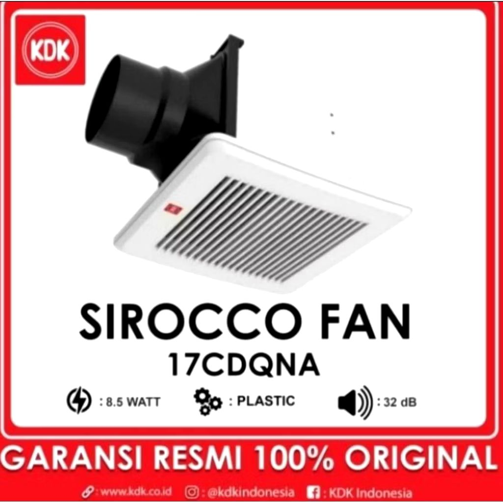 KDK Exhaust Fan Plafon Sirocco 17CDQNA