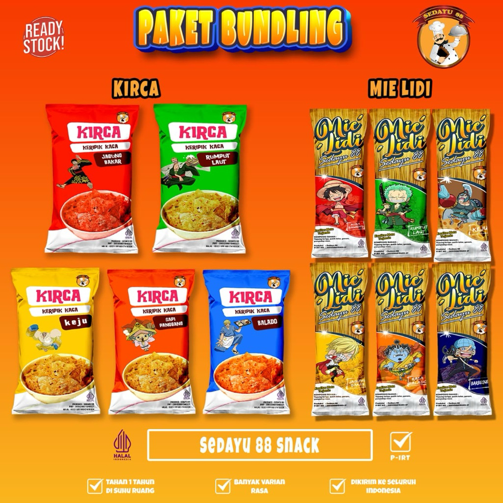 

BUNLING KERIPIK KACA+MIE LIDI ISI 50 MIX VARIAN RASA