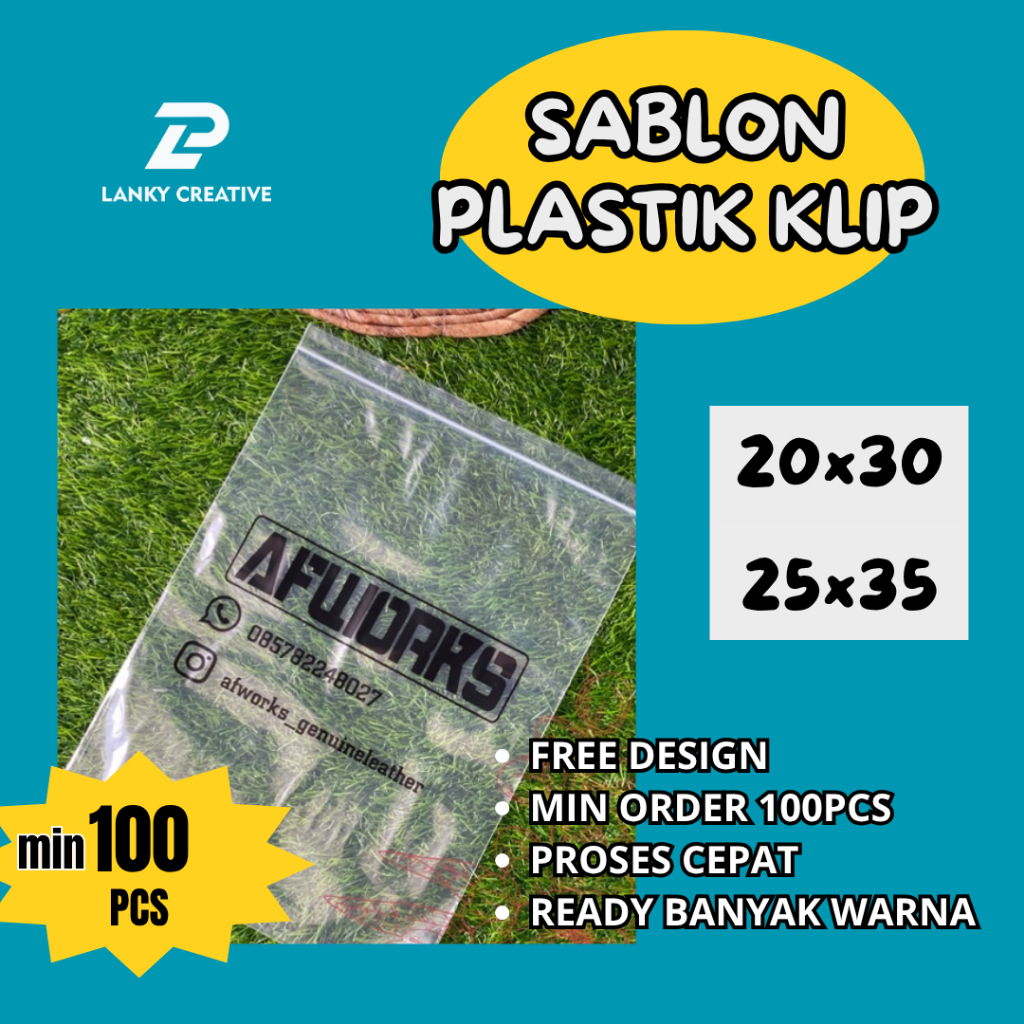 Sablon Plastik Klip Bening Custom Free Design