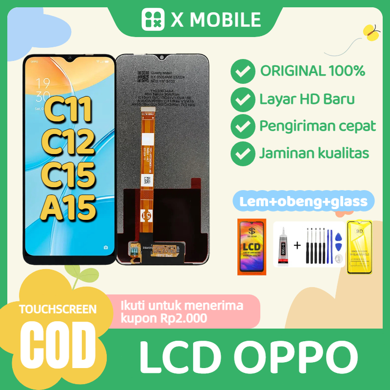 LCD OPPO A15 / C11 / C12 / C15 / A16K LCD TOUCHSCREEN Complete HD+ Fullset lcd Realme C11 original 1