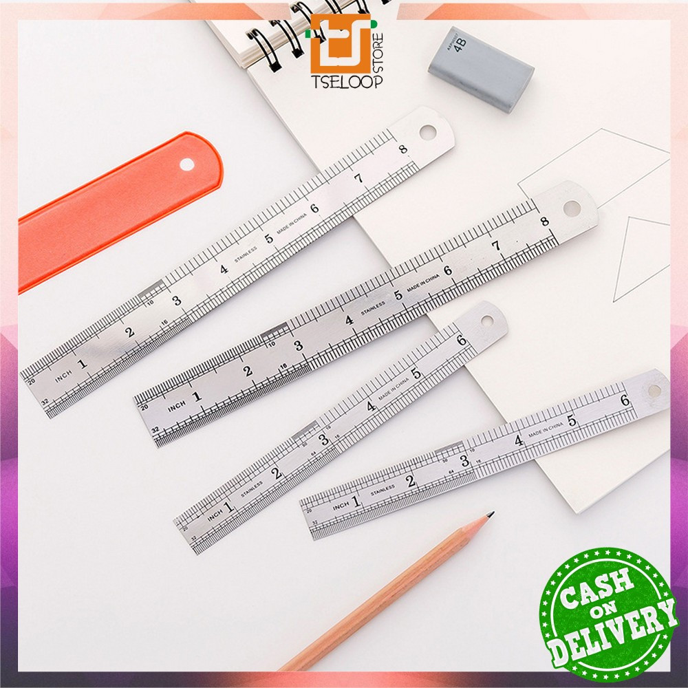 

EC OFM-A107 Penggaris Besi Stainless Steel Ruler / Penggaris 15CM Serbaguna Perlengkapan Sekolah / Mistar Besi Alat Ukur Multifungsi
