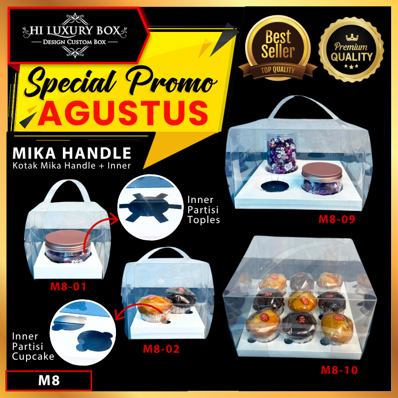 

Box Mika / Kotak Kue Mika / Box Cupcake + Tatakan / Packaging Mika / M8