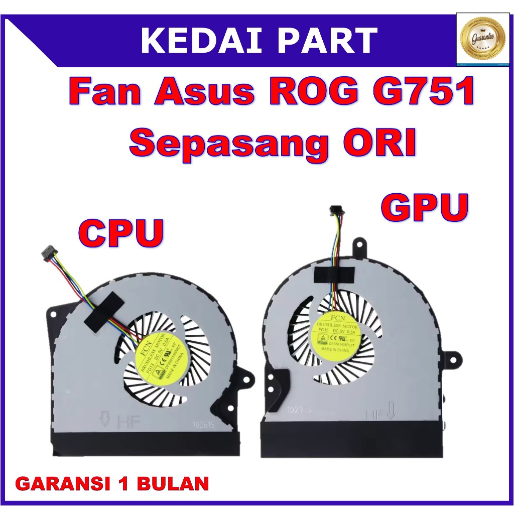Fan Asus ROG G751 G751J G751JL G751JM G751JT G751JY G751JZ G751M Sepasang