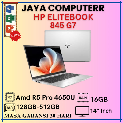 Laptop HP Elitebook 845 G7 AMD Ryzen 5 Pro 4650U Ram 8GB/16GB SSD 128GB-512GB Layar 14" inchSecond B