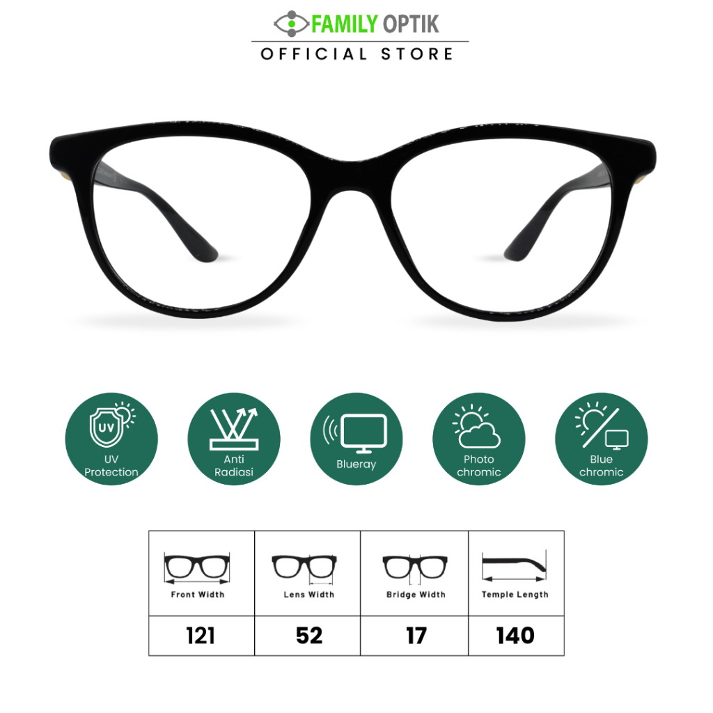 Family Optik- Kacamata Blueray Photocromic Anti Radiasi 4127-B