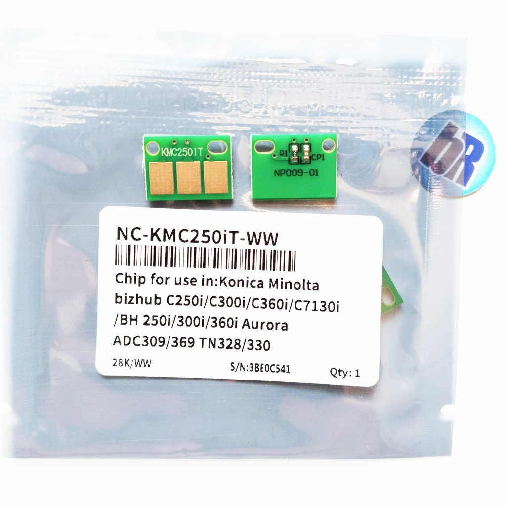 Chip Toner Konica Minolta Bizhub C250i C300i C360i C7130i Aurora AD C309 C369 TN328 TN330