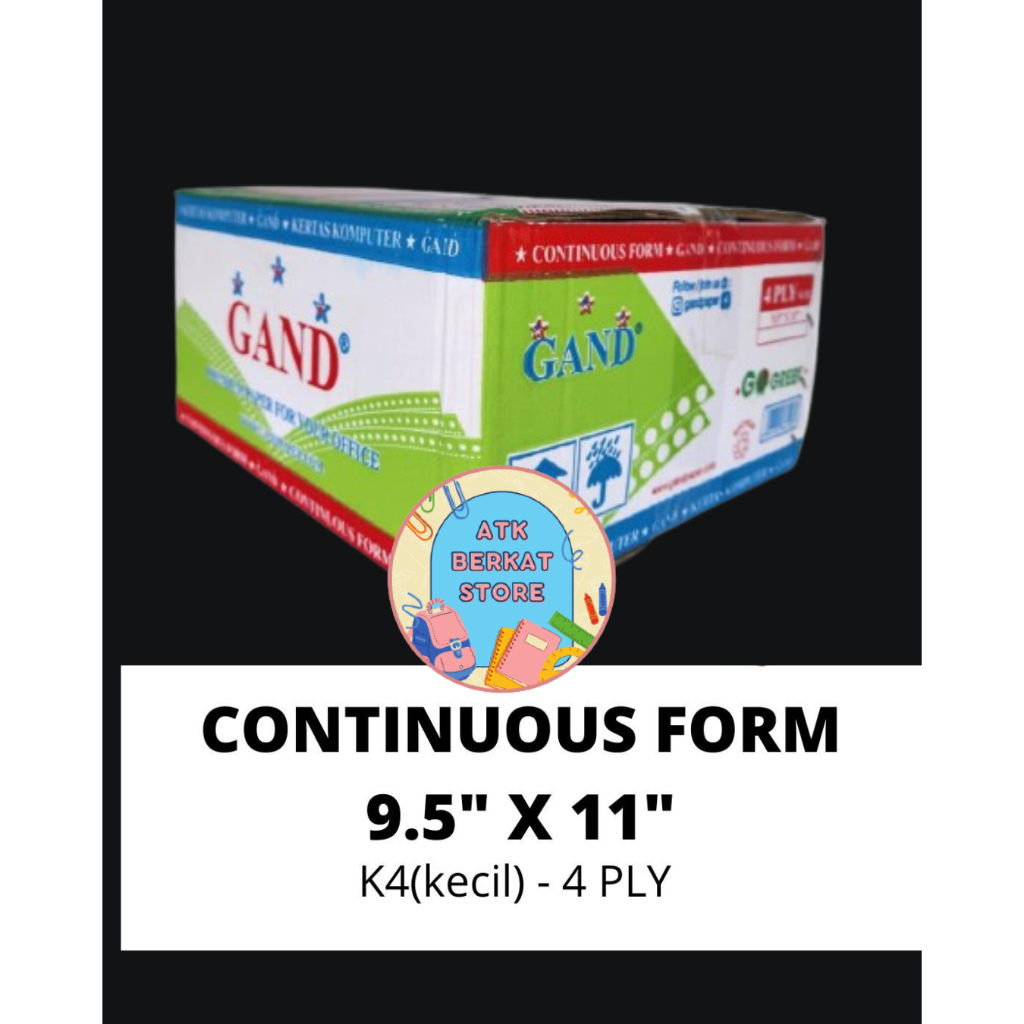 

[1 dus] Kertas Print continous Form paper GAND K4 PLy