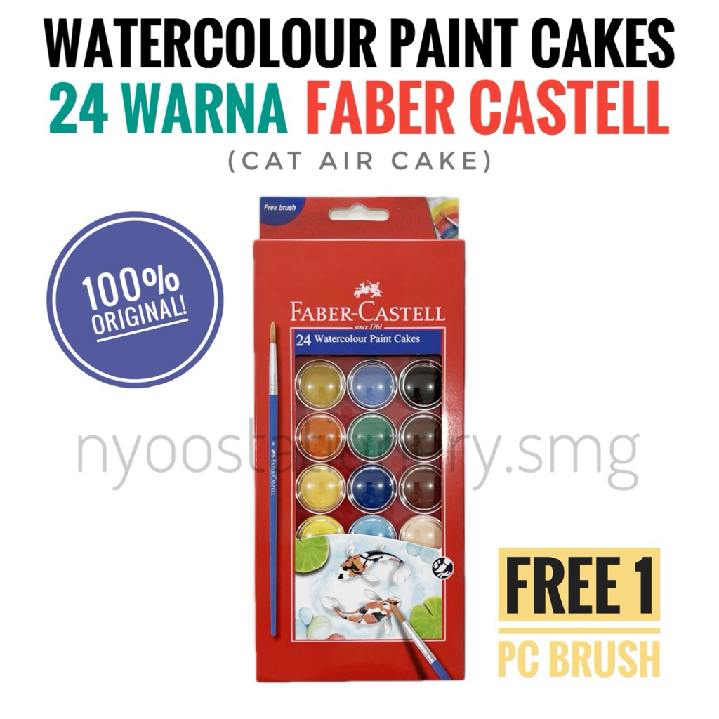 

CAT AIR WATERCOLOUR CAKE 24 WARNA FABER CASTELL