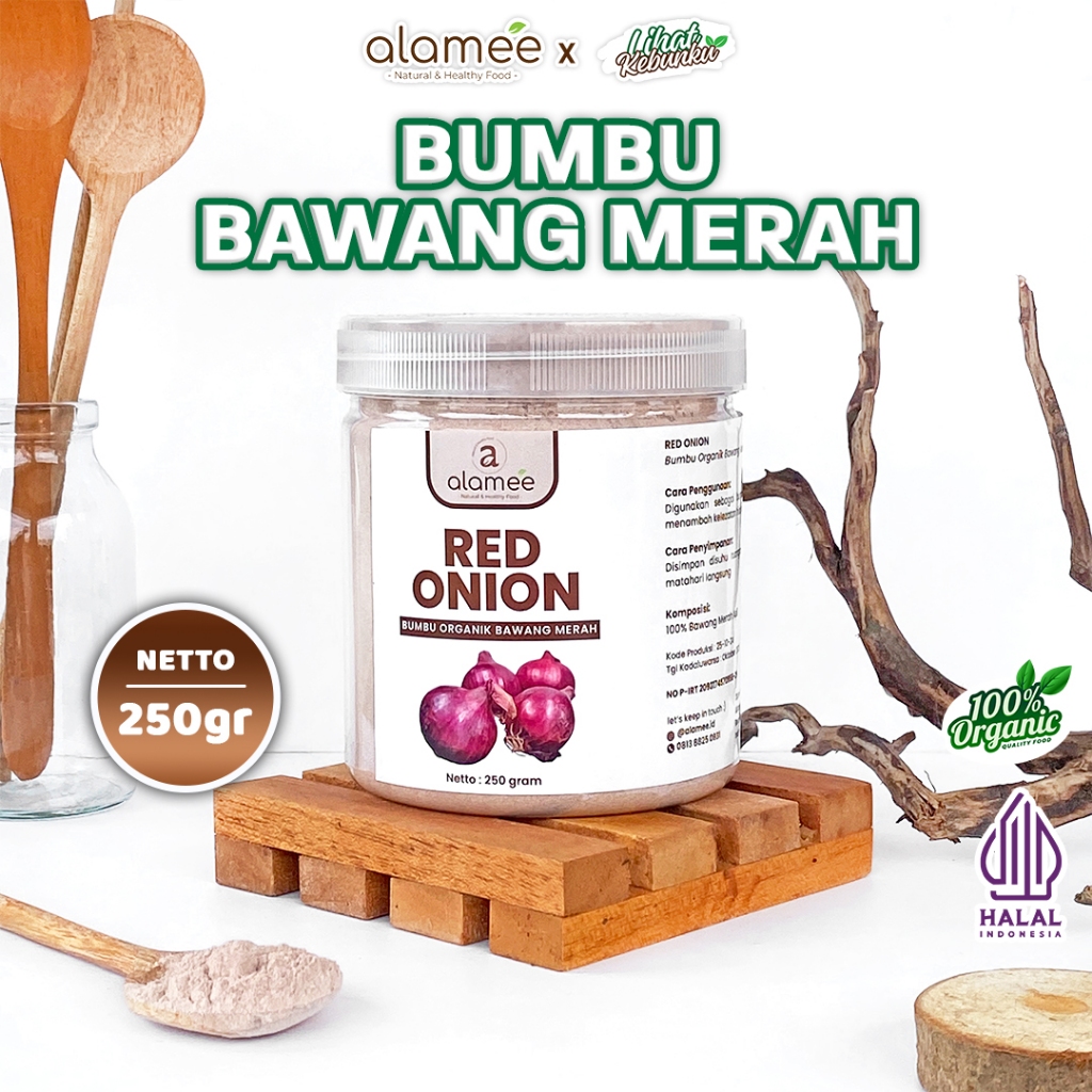 

ALAMEE Bawang Merah Bubuk Murni Red Onion Powder Bumbu Dapur Organik Masak LIHAT KEBUNKU