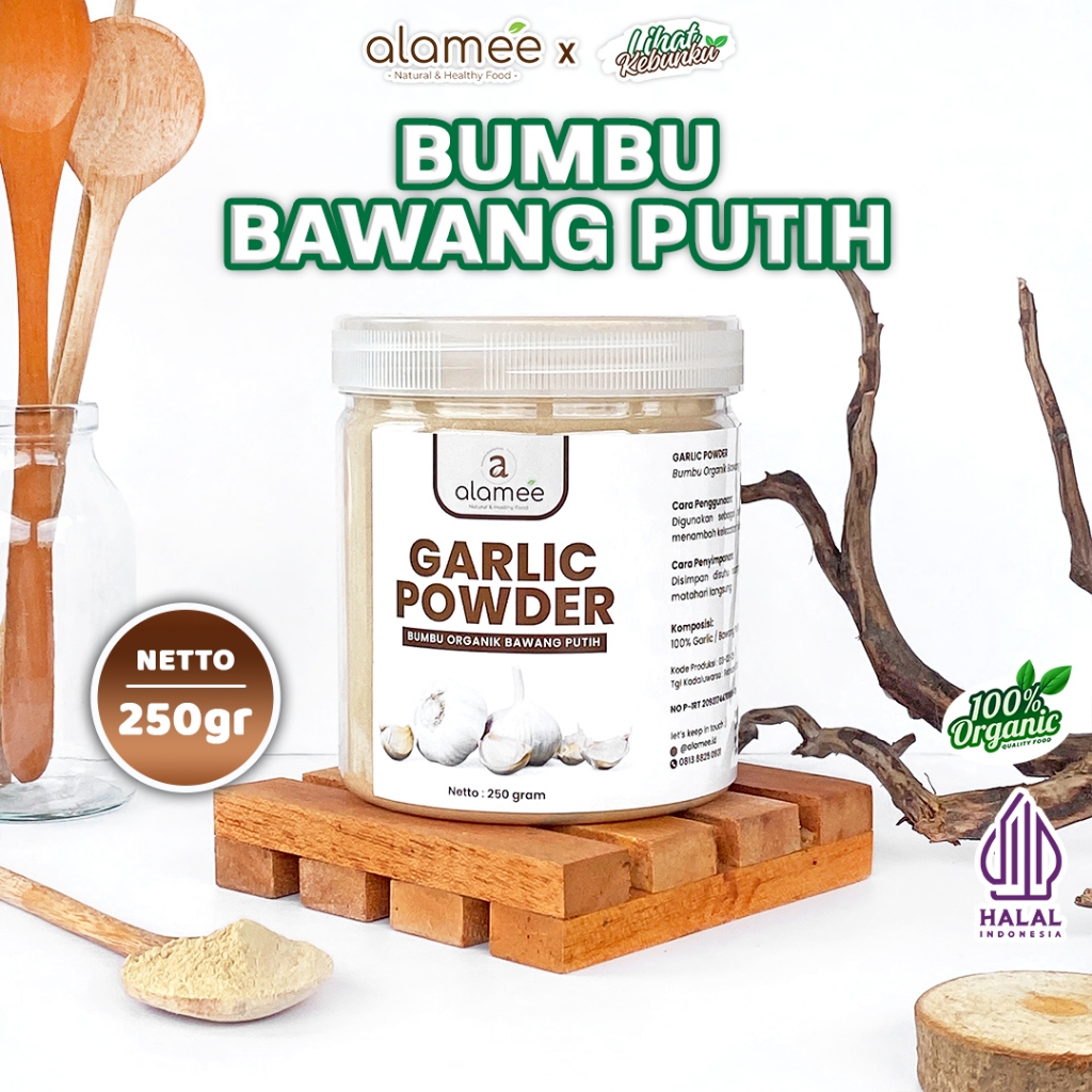 

ALAMEE Bawang Putih Bubuk Garlic Powder Ground Bumbu Dapur Organik Instan Asli 250gr LIHAT KEBUNKU