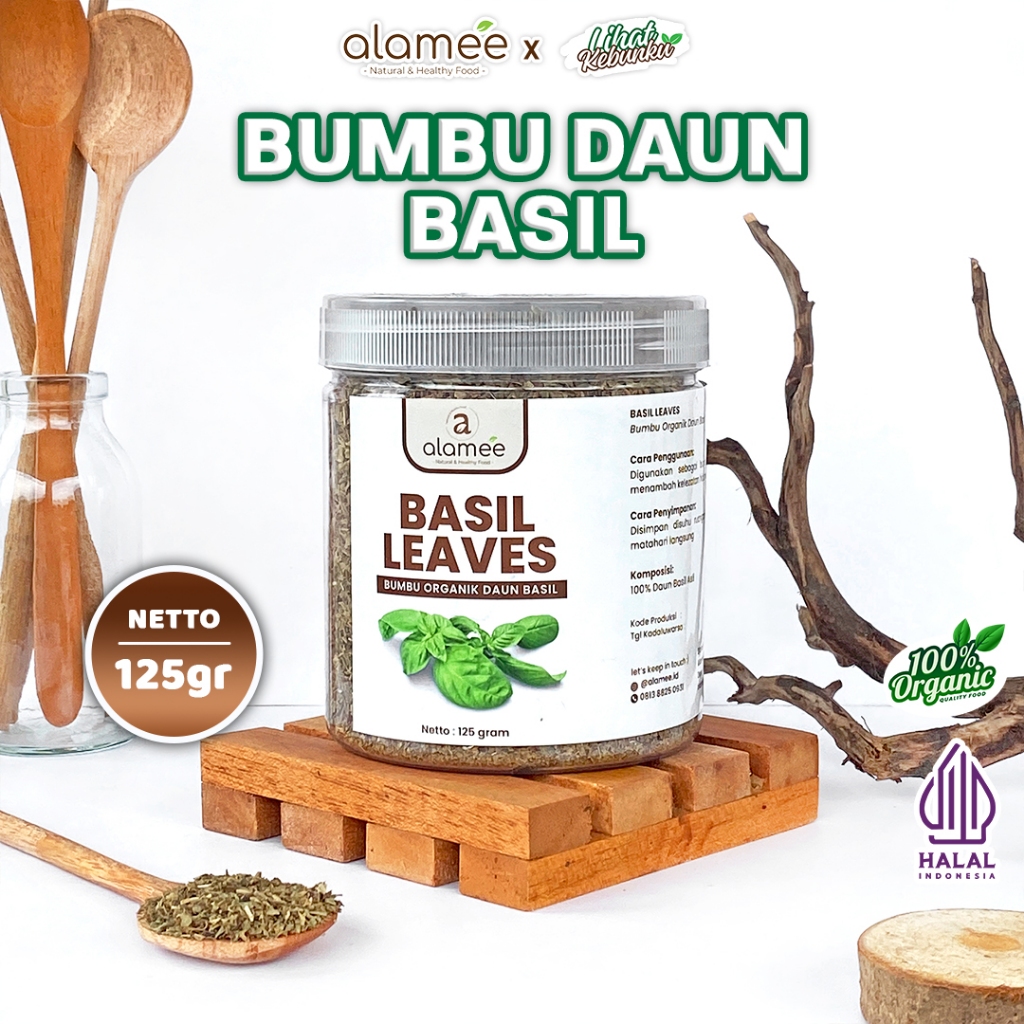 

ALAMEE Daun Basil Bumbu Dapur Dried Leaf Murni Asli Tanpa Campuran Organik 125gr LIHAT KEBUNKU