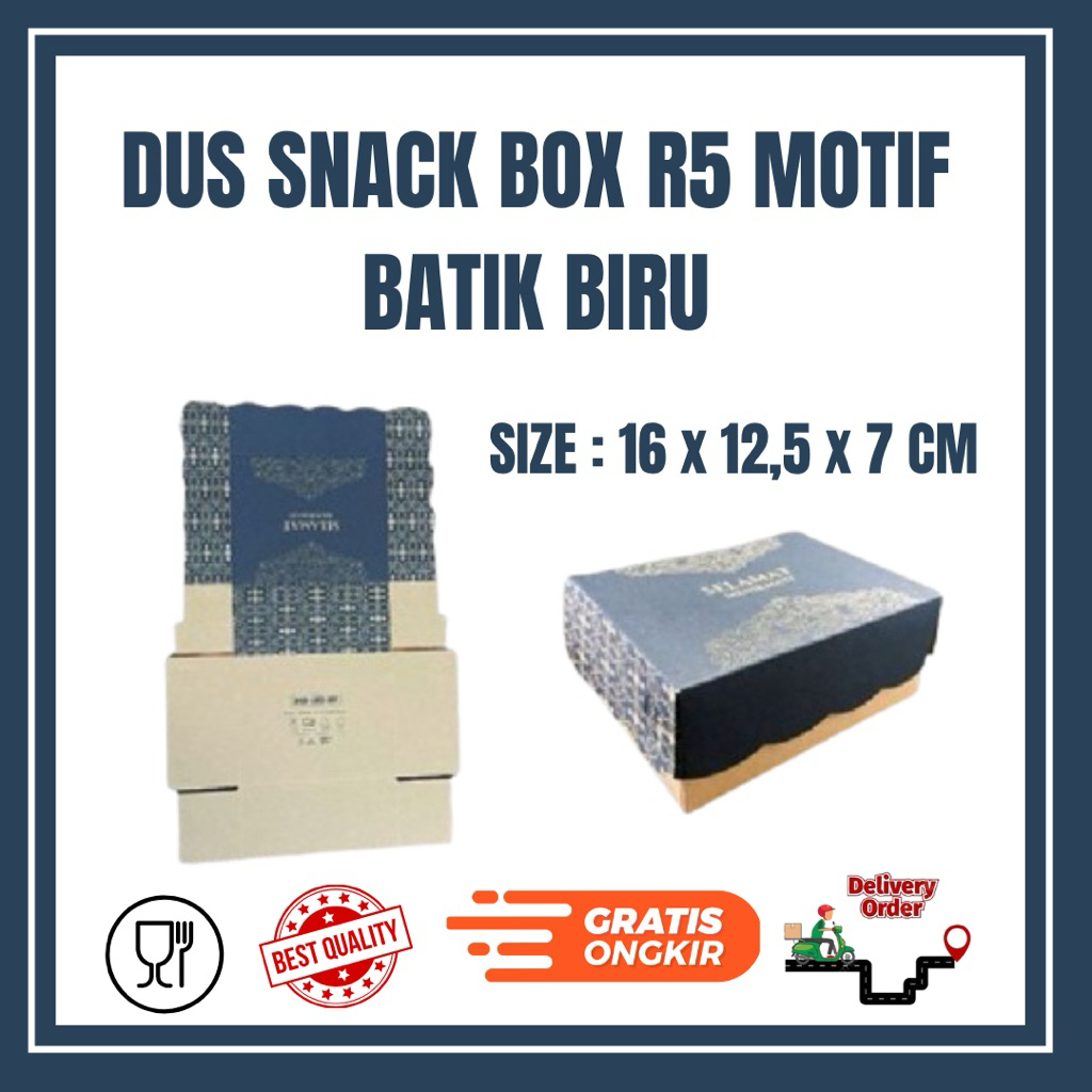 

Obrall Dus Snack Motif batik biru - Kemasan Snack - Snack Box - Dus Snack Motif termurah