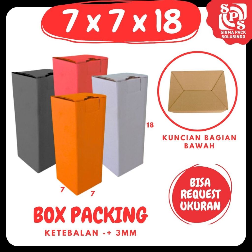 

Box 7x7x18 A0 / Kardus 7x7x18 A0 Packing Karton / Dus 7x7x18 A0 Kotak Botol Kemasan Zigma Shop
