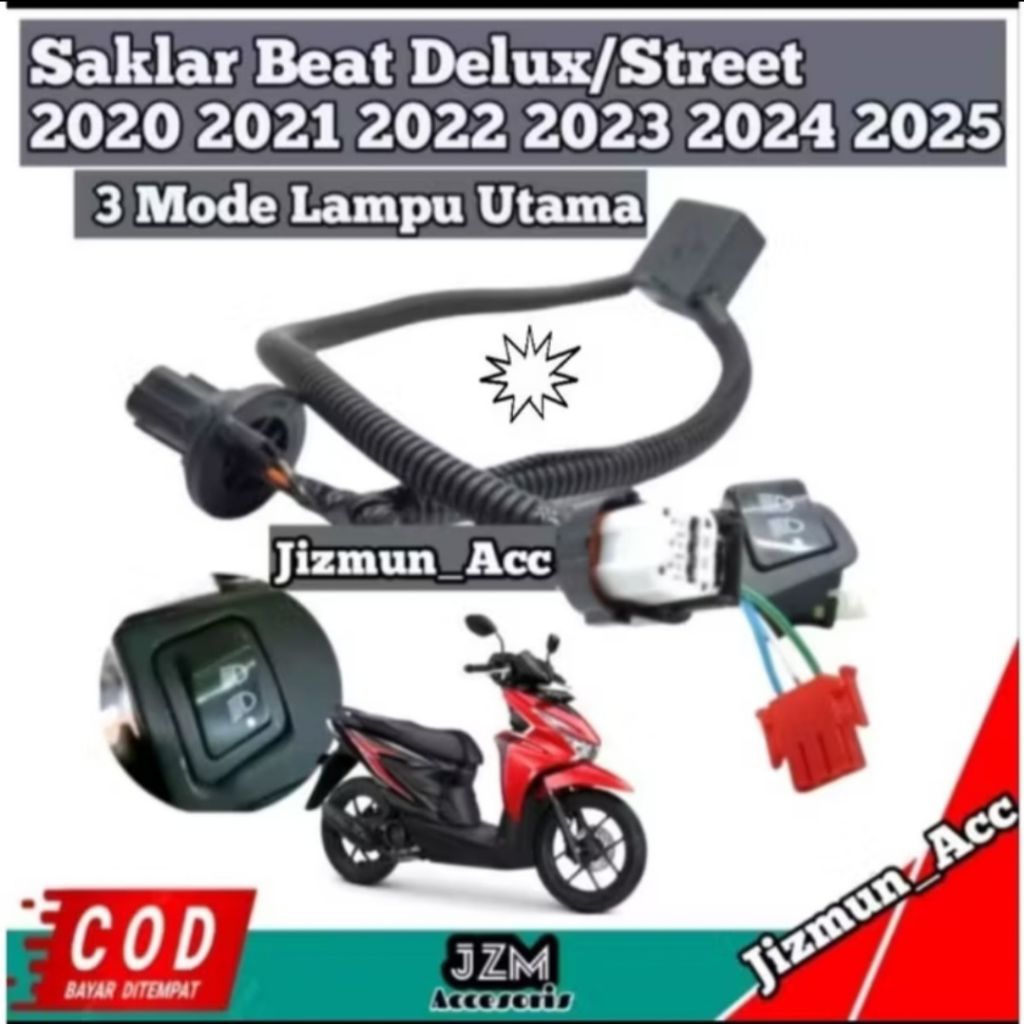 SAKLAR LAMPU UTAMA BEAT DELUXE BEAT STREET 2020 - 2025 terbaru SAKLAR PASE BEAM ON OF ON