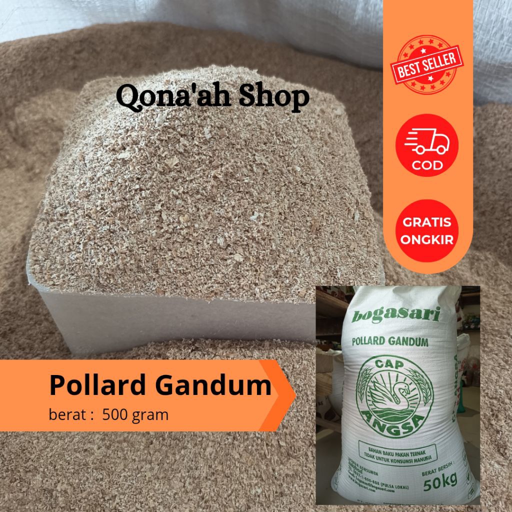 Pollard Gandum cap Angsa 500gr / dedak gandum / pollard gandum pakan ternak / pollard gandum murah /