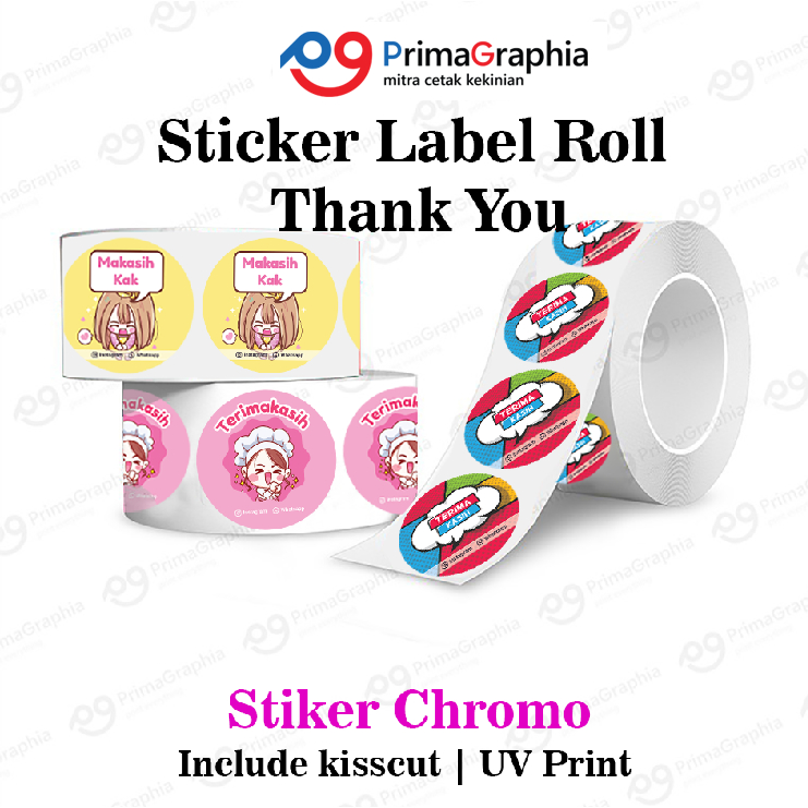 

Sticker Label Roll Thankyou Stiker Chromo | Stiker Semicoat