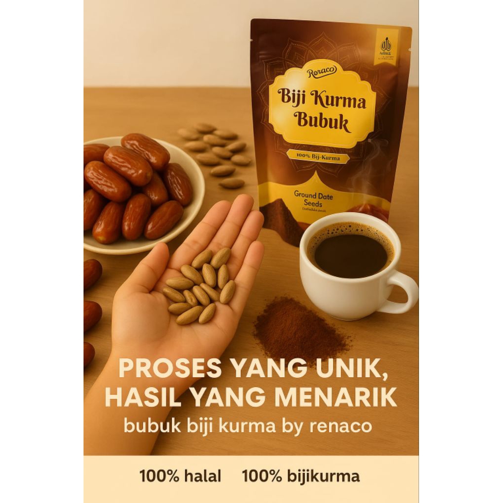 

Biji kurma Minuman Bubuk Murni by Renaco 100grm