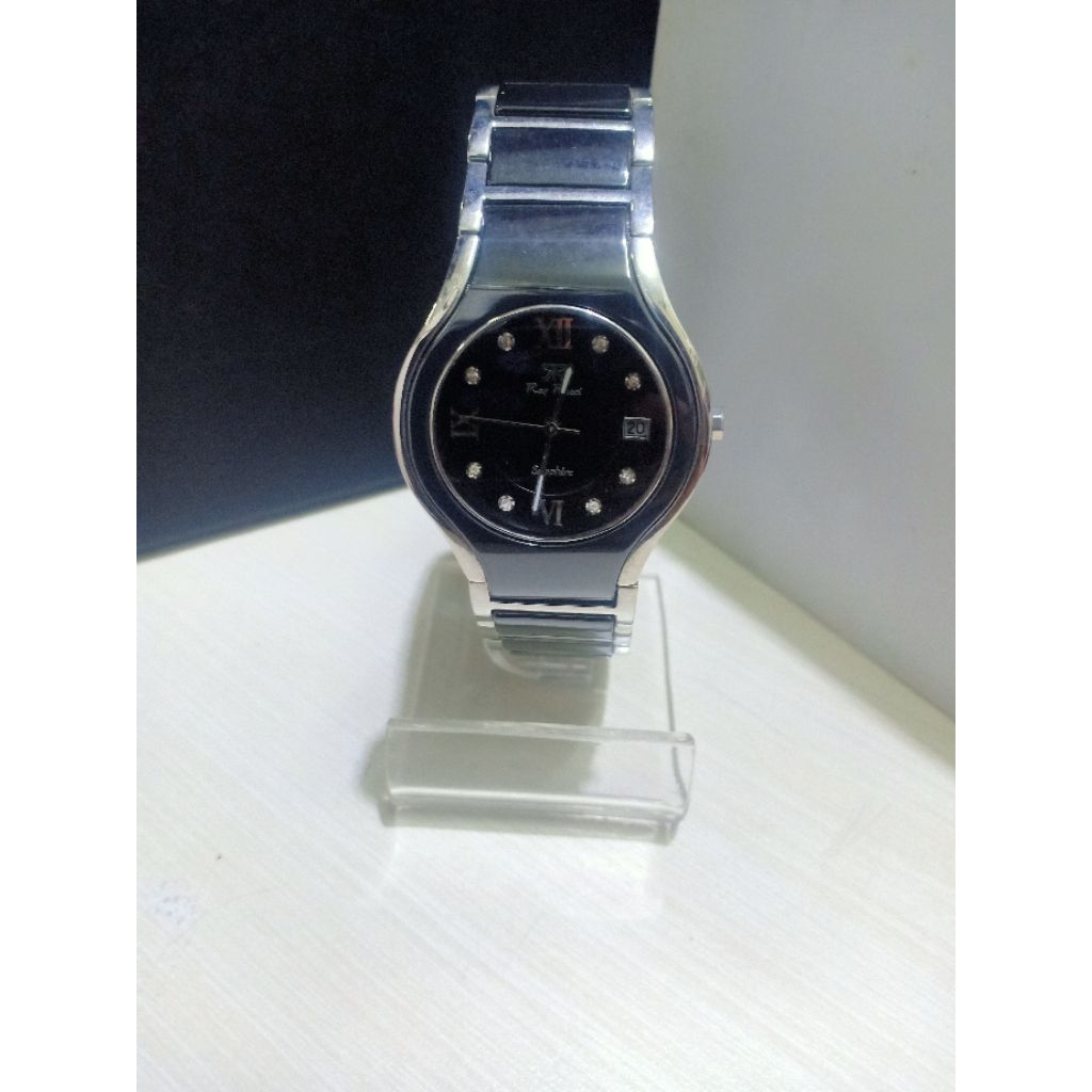 JAM TANGAN WANITA,/PRIA RAY RUCCI RR 8056 KERAMIK STAINLESS STEEL WATER RESISTANT 3 ATM ORI