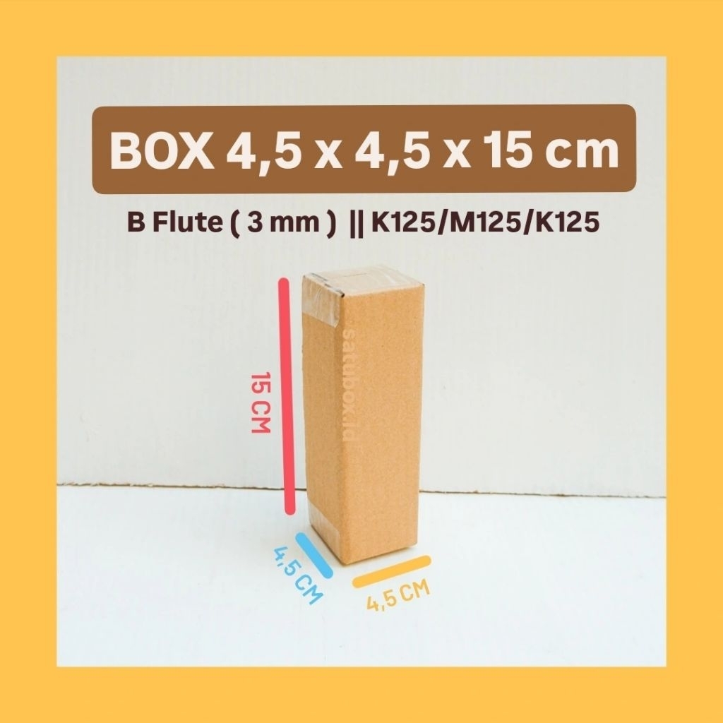 

kardus karton box polos uk. 4,5 x 4,5 x 15 cm, single wall tebal 3mm