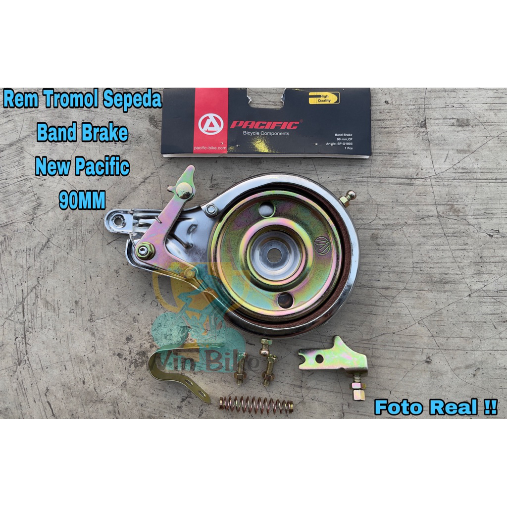 Rem Tromol Rem Belakang Sepeda Mini Gunung MTB Onthel Band Brake 90MM Pacific Chrome New Product Pac