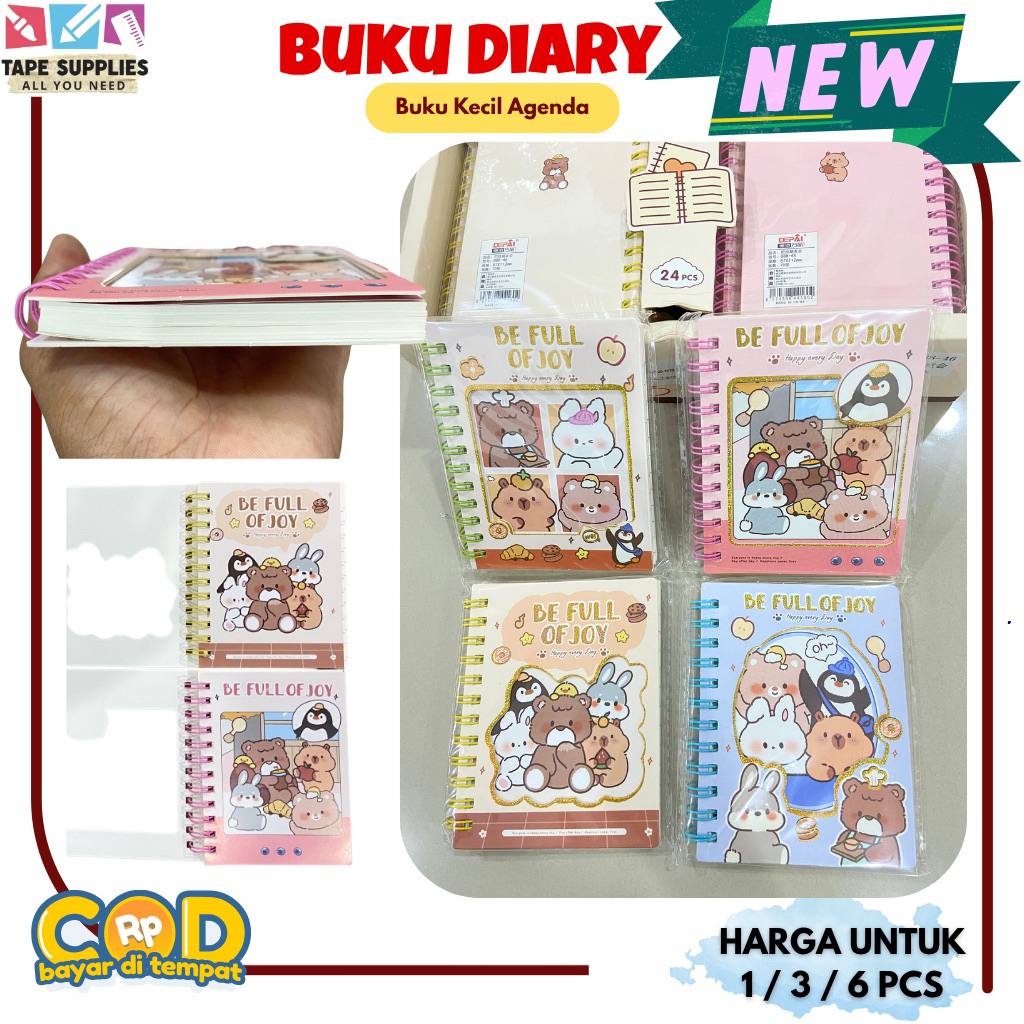 Buku Pocket Notebook Mini Notepad BUKU SAKU Ring DIARY KECIL ANAK - Buku Catatan Lucu