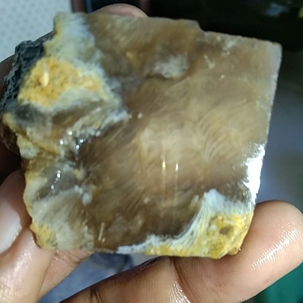 Batu fosil kayu serat cendana rambut emas super crystal