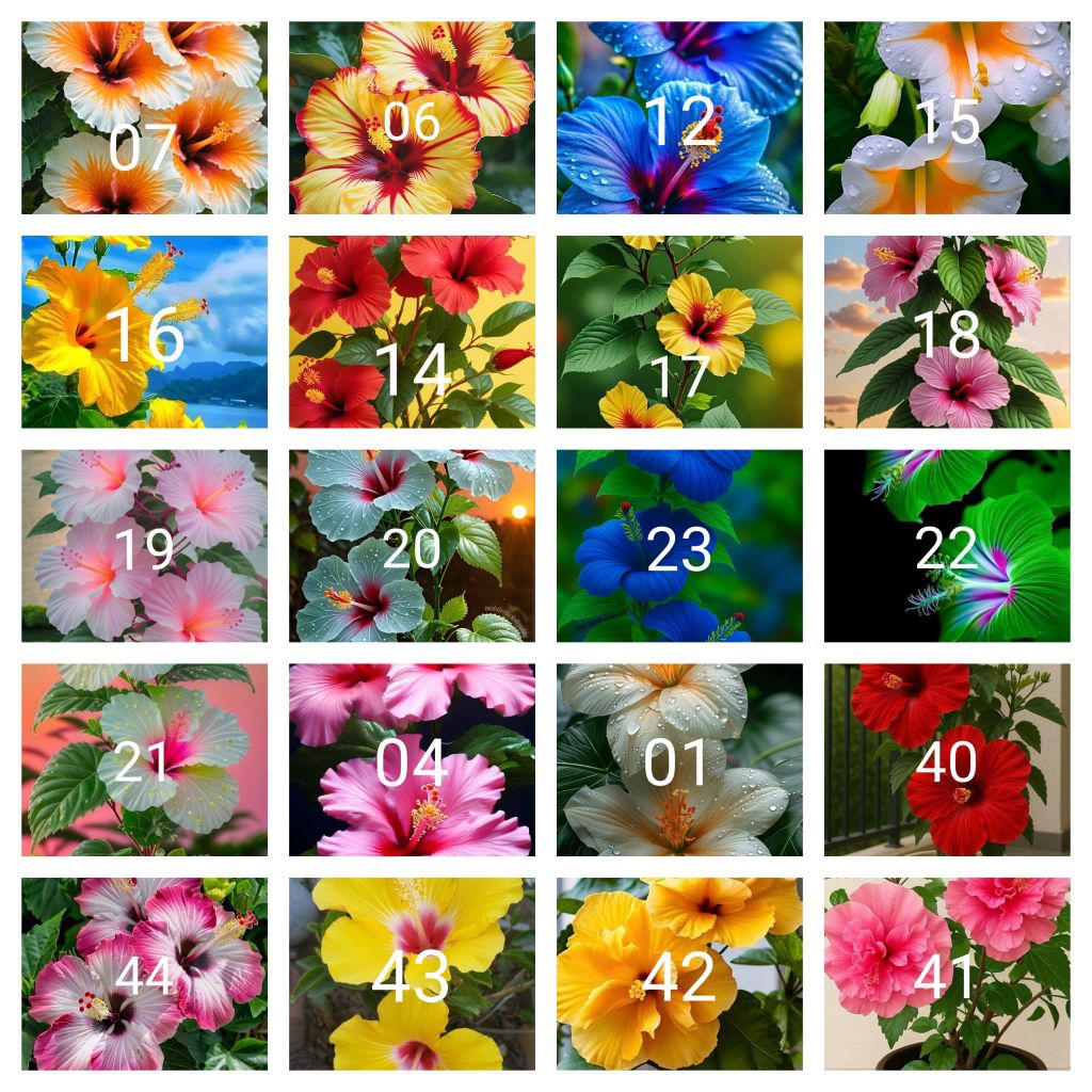 Tanaman hias paket 20 kembang sepatu jenis2x bunga